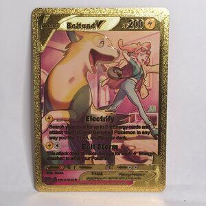 Boltund V Gold Foil Fan Art Vinyl Textured Collector Pokemon Card HP200